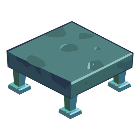 stone table isolated illustration on white backgroundのイラスト素材