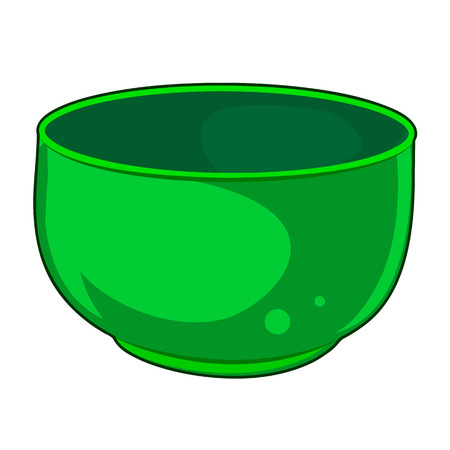 Green Bowl isolated illustration on white backgroundのイラスト素材