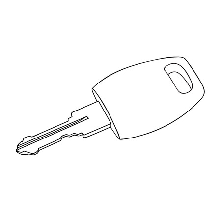 Sketch line drawing of keys isolated illustration on white backgroundのイラスト素材