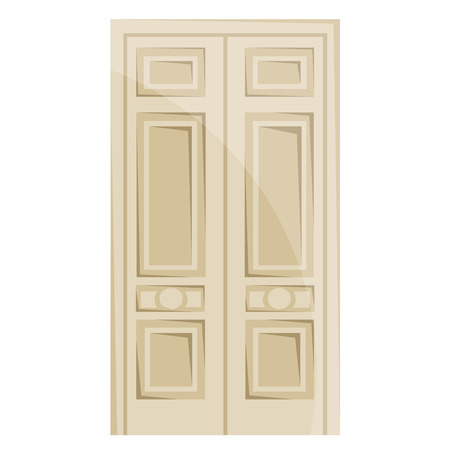 wooden door isolated illustration on white backgroundのイラスト素材