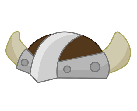 Viking Helmet isolated illustration on white backgroundのイラスト素材