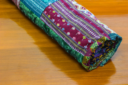 thai silk fabric wooden floor