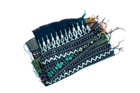 fabric texture on white backgroundの写真素材