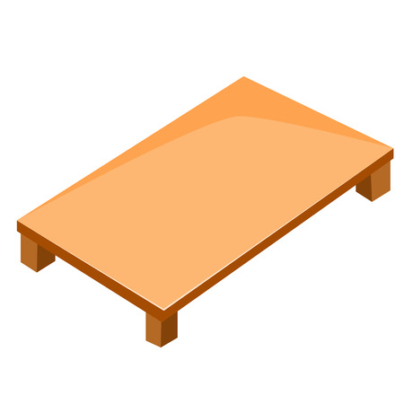 Wooden table isolated illustration on white backgroundのイラスト素材
