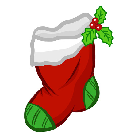 christmas socks isolated illustration on white backgroundのイラスト素材