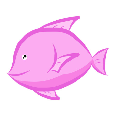 pink fish isolated illustration on white backgroundのイラスト素材