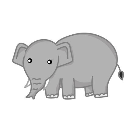 cute elephant isolated illustration on white backgroundのイラスト素材