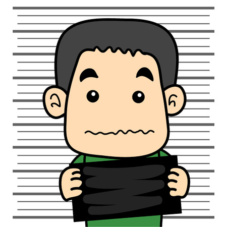 male prisoner mugshot backgroundのイラスト素材