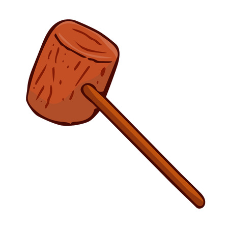 wooden mallet isolated illustration on white backgroundのイラスト素材