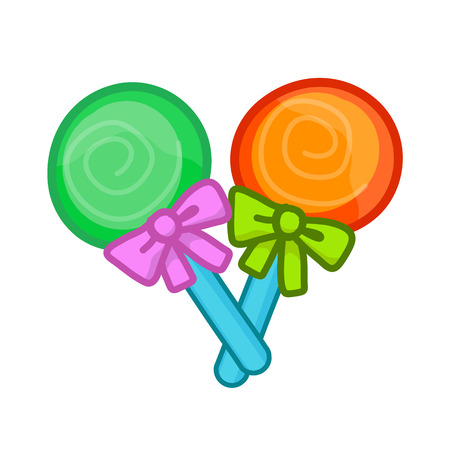Striped candy isolated illustration on white backgroundのイラスト素材