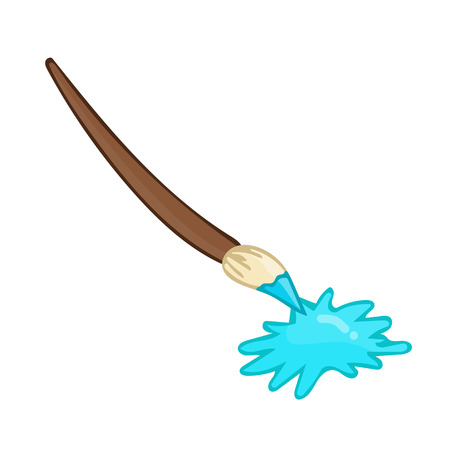 brush paint with blue paint splashのイラスト素材