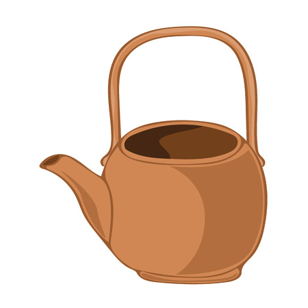 tea kettle isolated illustration on white backgroundのイラスト素材