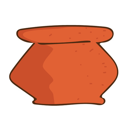 Clay pot isolated illustration on white backgroundのイラスト素材