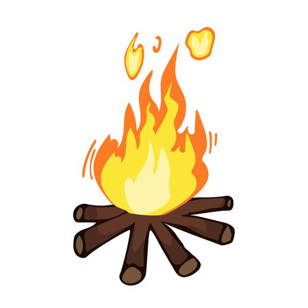 campfire isolated illustration on white backgroundのイラスト素材