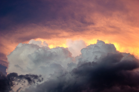 sunset with color gradient cloudy