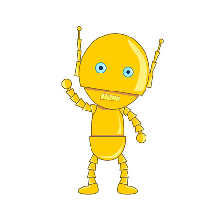 Cute Robot isolated illustration on white backgroundのイラスト素材
