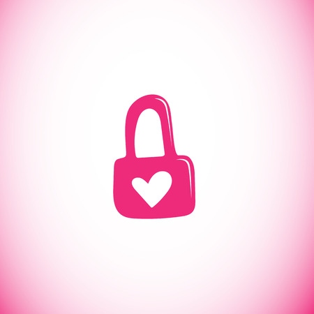 padlock with heart iconのイラスト素材