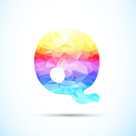 abstract polygonal Letter Q iconのイラスト素材