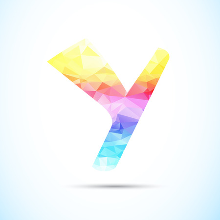 abstract polygonal Letter Y iconのイラスト素材
