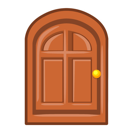 wooden door isolated illustration on white backgroundのイラスト素材