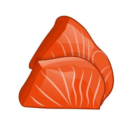 Fish steak of salmon isolated illustration on white backgroundのイラスト素材