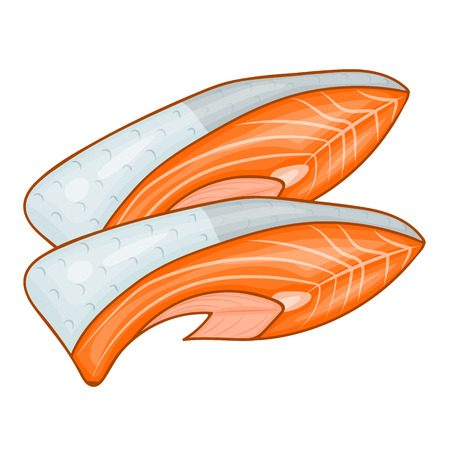 Fish steak of tuna isolated illustration on white backgroundのイラスト素材
