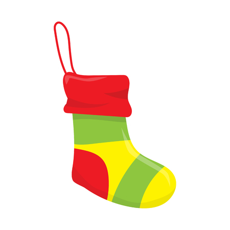 christmas socks isolated illustration on white backgroundのイラスト素材