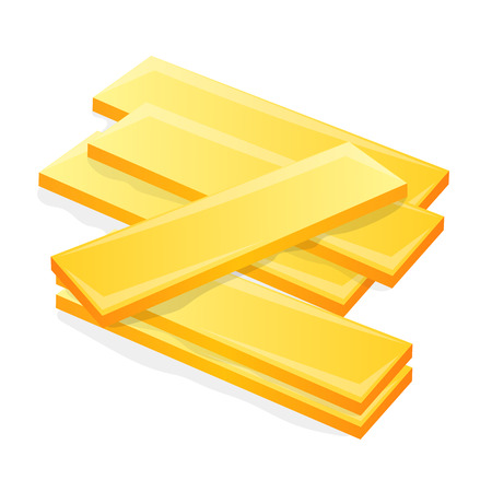 wood planks isolated illustration on white backgroundのイラスト素材