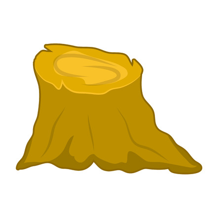 big tree stump with roots isolated on white backgroundのイラスト素材