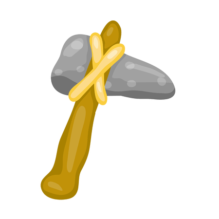 stone axe isolated illustration on white backgroundのイラスト素材