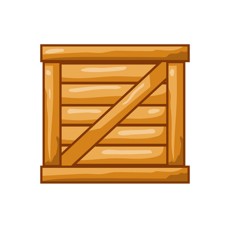 wood box isolated illustration on white backgroundのイラスト素材