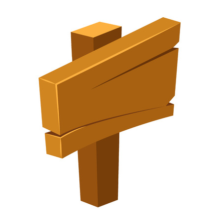 Wooden signs isolated illustration on white backgroundのイラスト素材