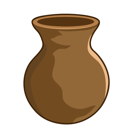 Clay pot isolated illustration on white backgroundのイラスト素材