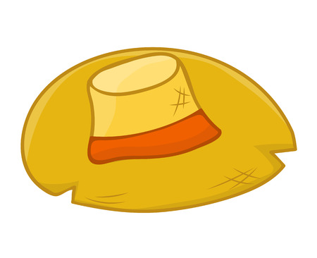 straw hat isolated illustration on white backgroundのイラスト素材