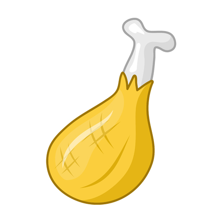 fried chicken isolated illustration on white backgroundのイラスト素材