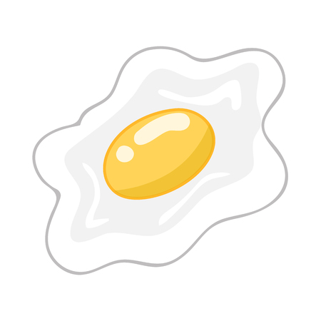 fried egg isolated illustration on white backgroundのイラスト素材