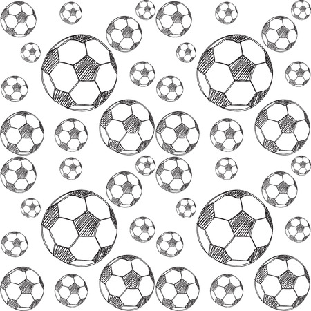 pattern with soccer balls backgroundのイラスト素材