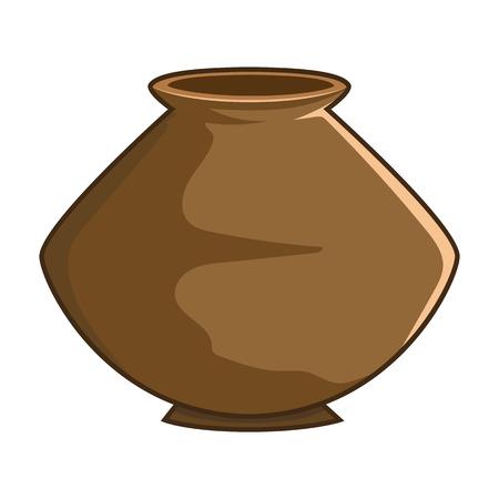 Clay pot isolated illustration on white backgroundのイラスト素材