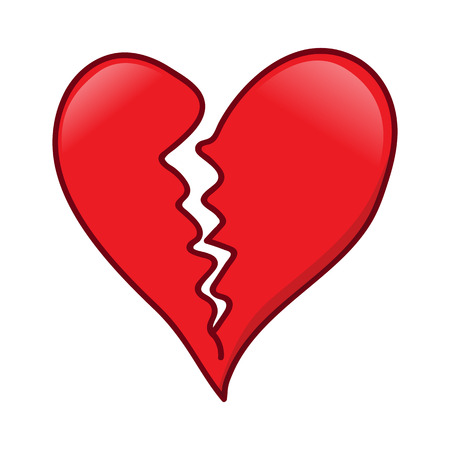 broken heart isolated on white backgroundのイラスト素材
