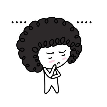 Cartoon Character having doubtsのイラスト素材