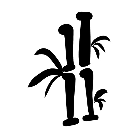 Bamboo silhouette isolated illustration on white backgroundのイラスト素材