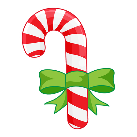 Candy cane isolated illustration on white backgroundのイラスト素材