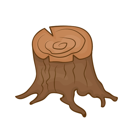 tree stump with roots isolated on white backgroundのイラスト素材