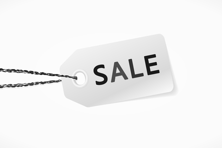 Black and white sale tag isolated on a white boardのイラスト素材