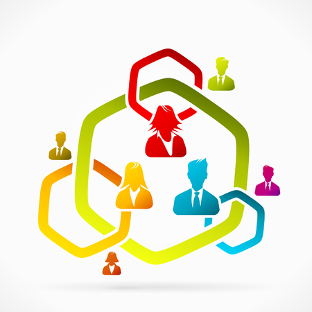 Abstract concept about business circle of trust illustrationのイラスト素材