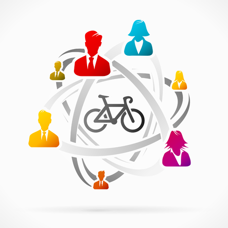 Abstract concept about cycling trend のイラスト素材