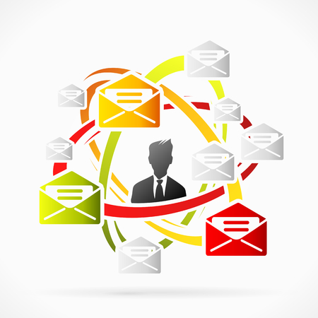Abstract motion concept about mail relay のイラスト素材
