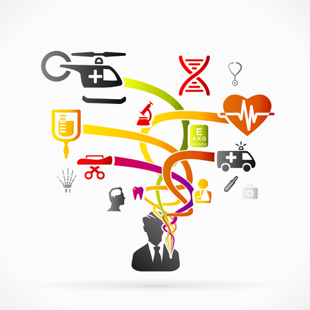 Abstract logo about medical care, concept vector illustrationのイラスト素材