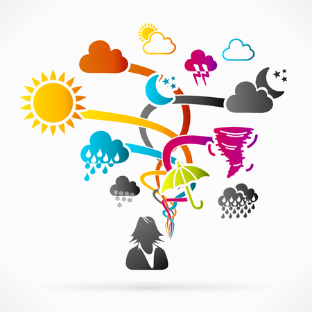 Abstract logo about weather, concept vector illustrationのイラスト素材