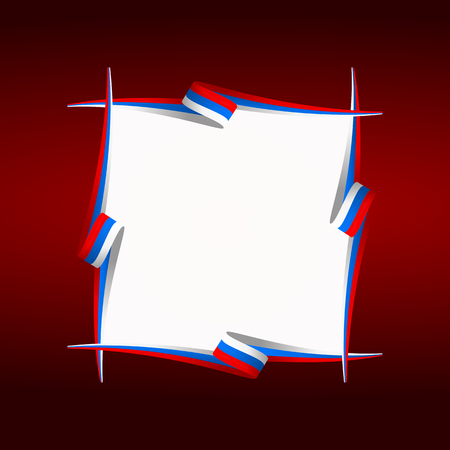 Abstract Russian, Czech and Slovakian frame flagのイラスト素材